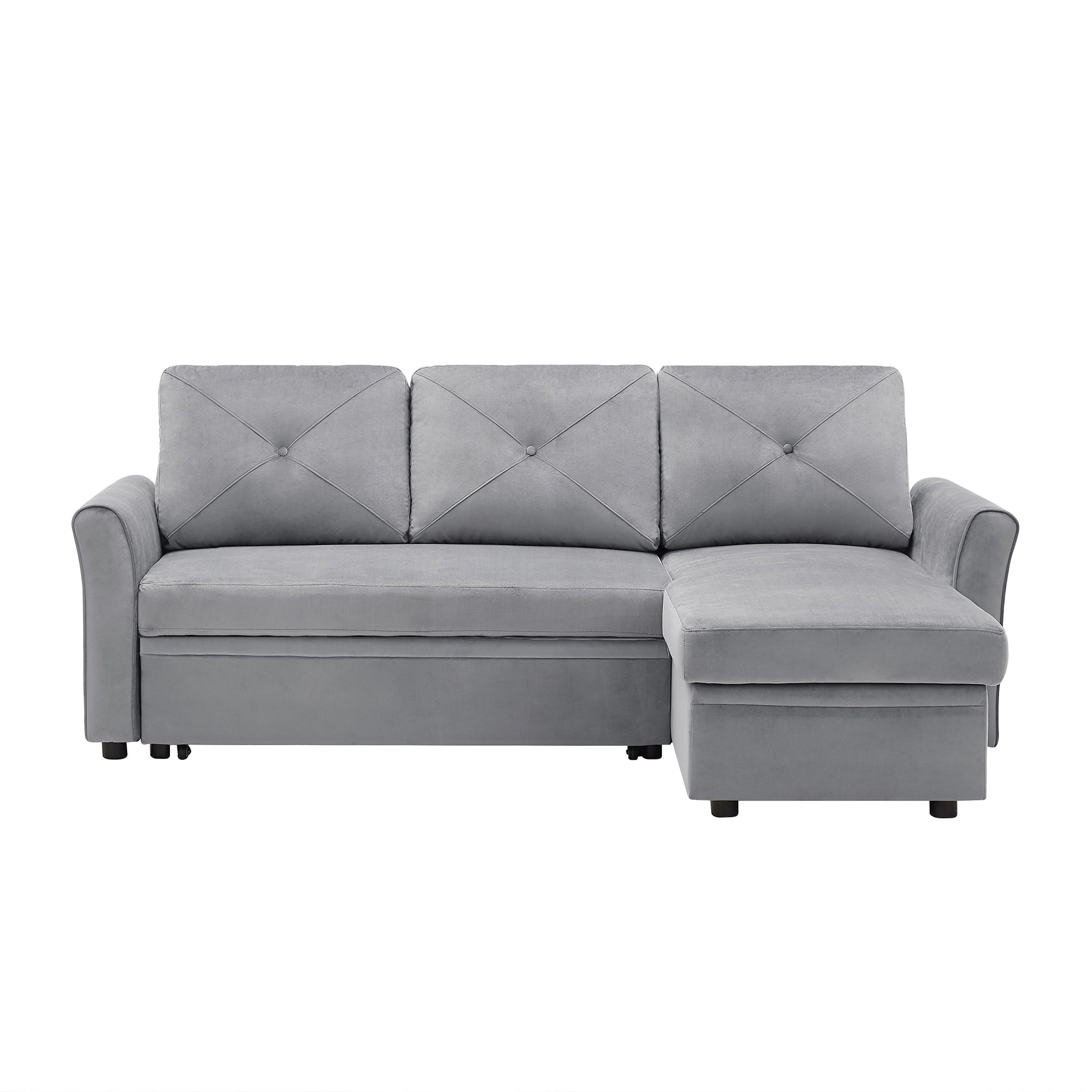 Orisfur. 83" Pull Out Sleeper Sofa Reversible L-Shape 3 Seat Sectional Couch with Storage for Living Room Furniture Set - Atlantic Fine Furniture Inc