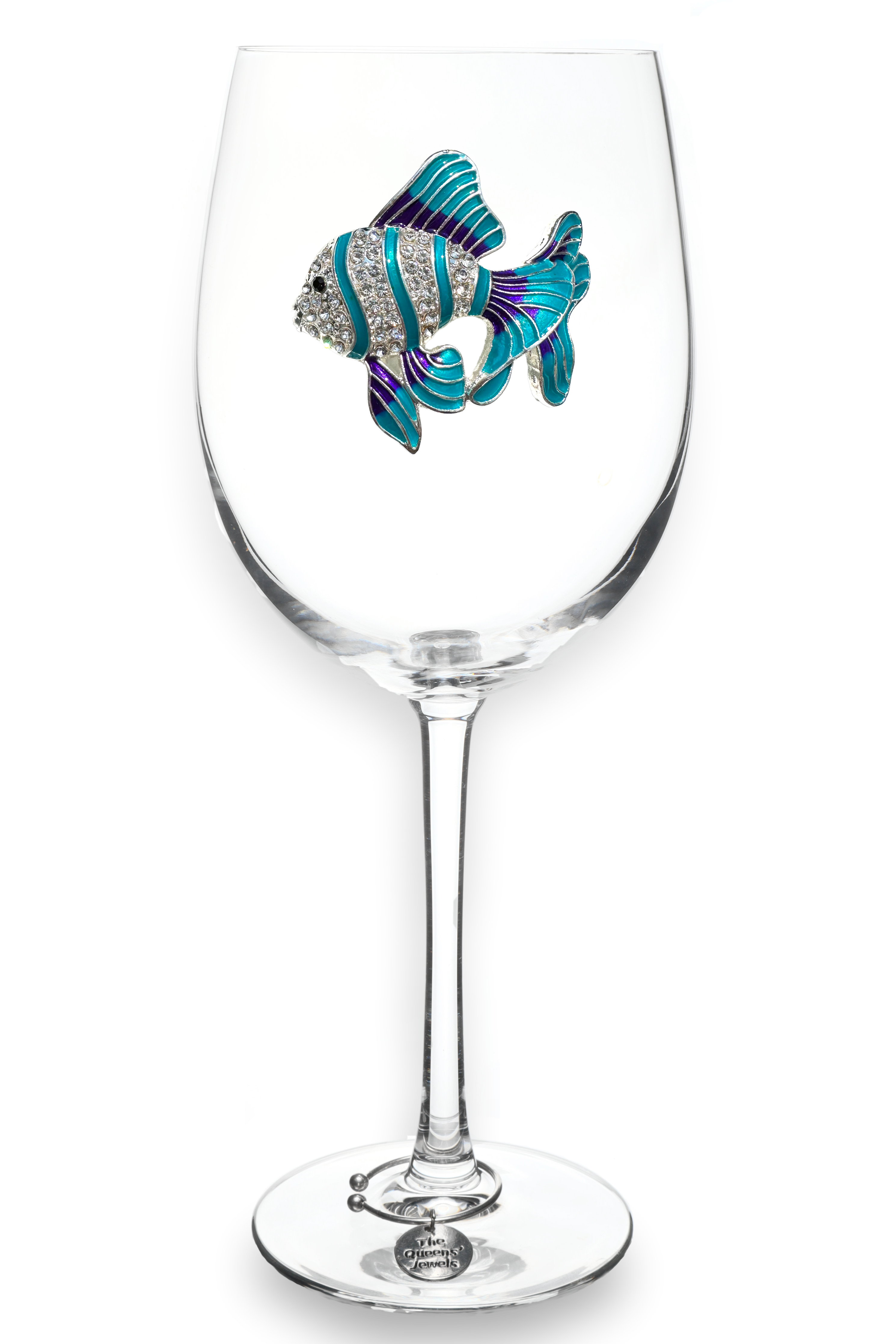 Striped Fish Jeweled Stemmed Wine Glass - Atlantic Fine Furniture Melbourne FL