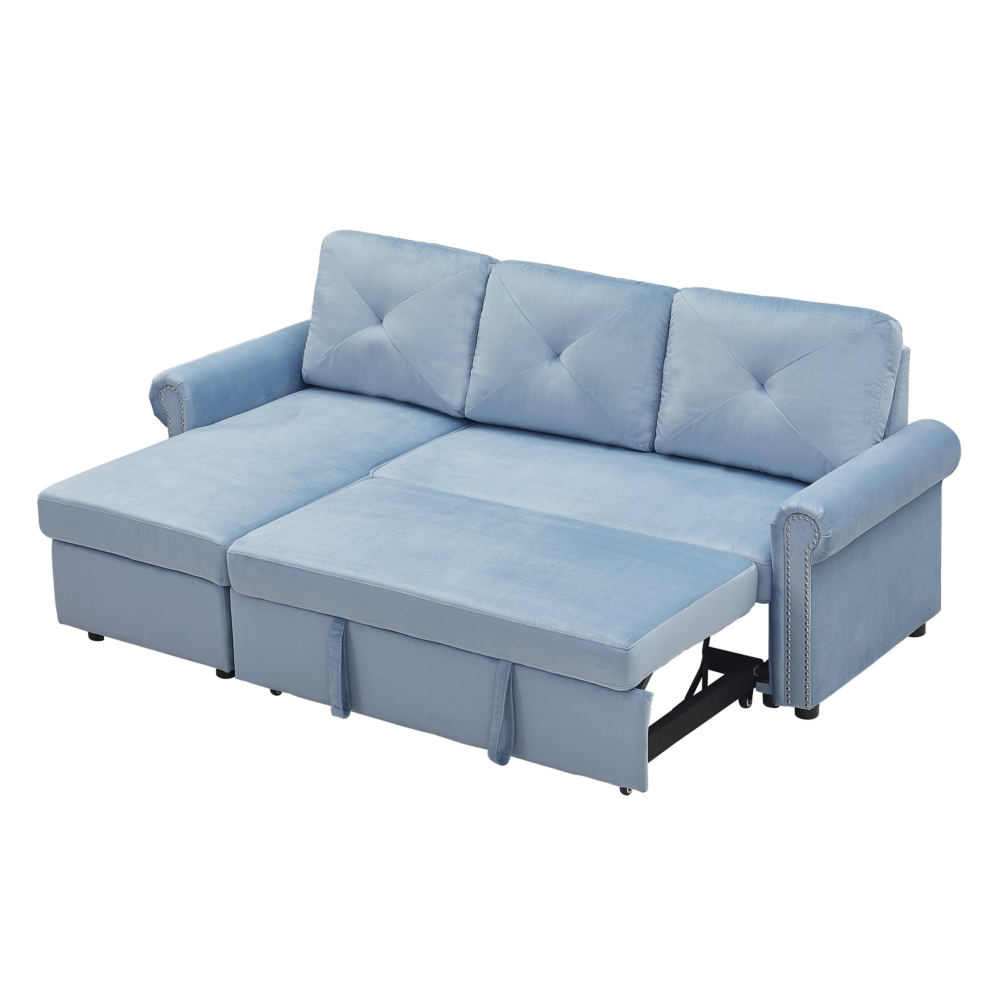 Orisfur. 83" Sleeper Sofa Bed Convertible Sectional Couch, 3-Seater L-Shape Corner Couch with Storage Chaise for Living Room Apartment - Atlantic Fine Furniture Inc