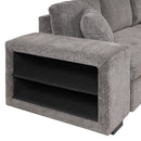 Orisfur. 104" L-Shape 3 Seat Reversible Sectional Couch, Pull Out Sleeper Sofa with Storage Chaise and 2 Stools for Living Room Furniture Set - Atlantic Fine Furniture Inc