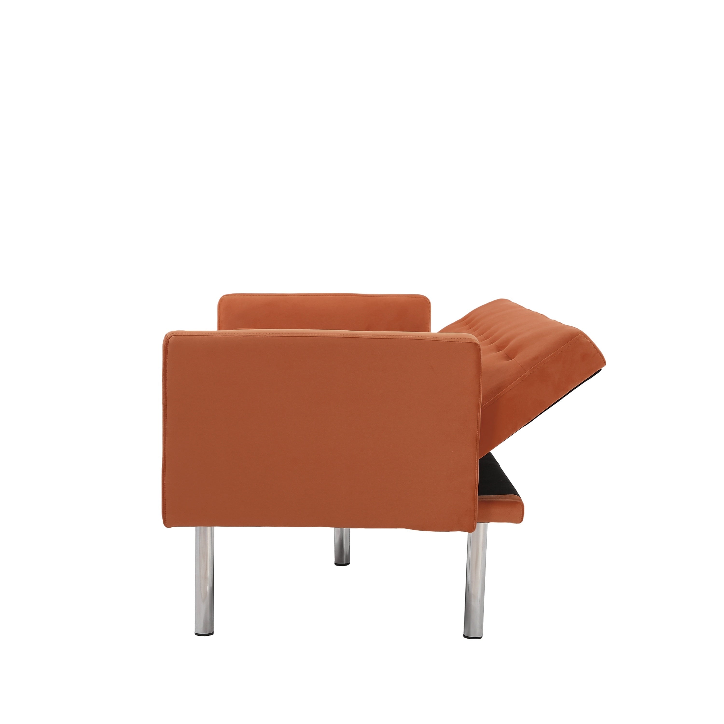 Square arm sleeper sofa Orange Velvet ***Not available for sale on Walmart*** - Atlantic Fine Furniture Inc