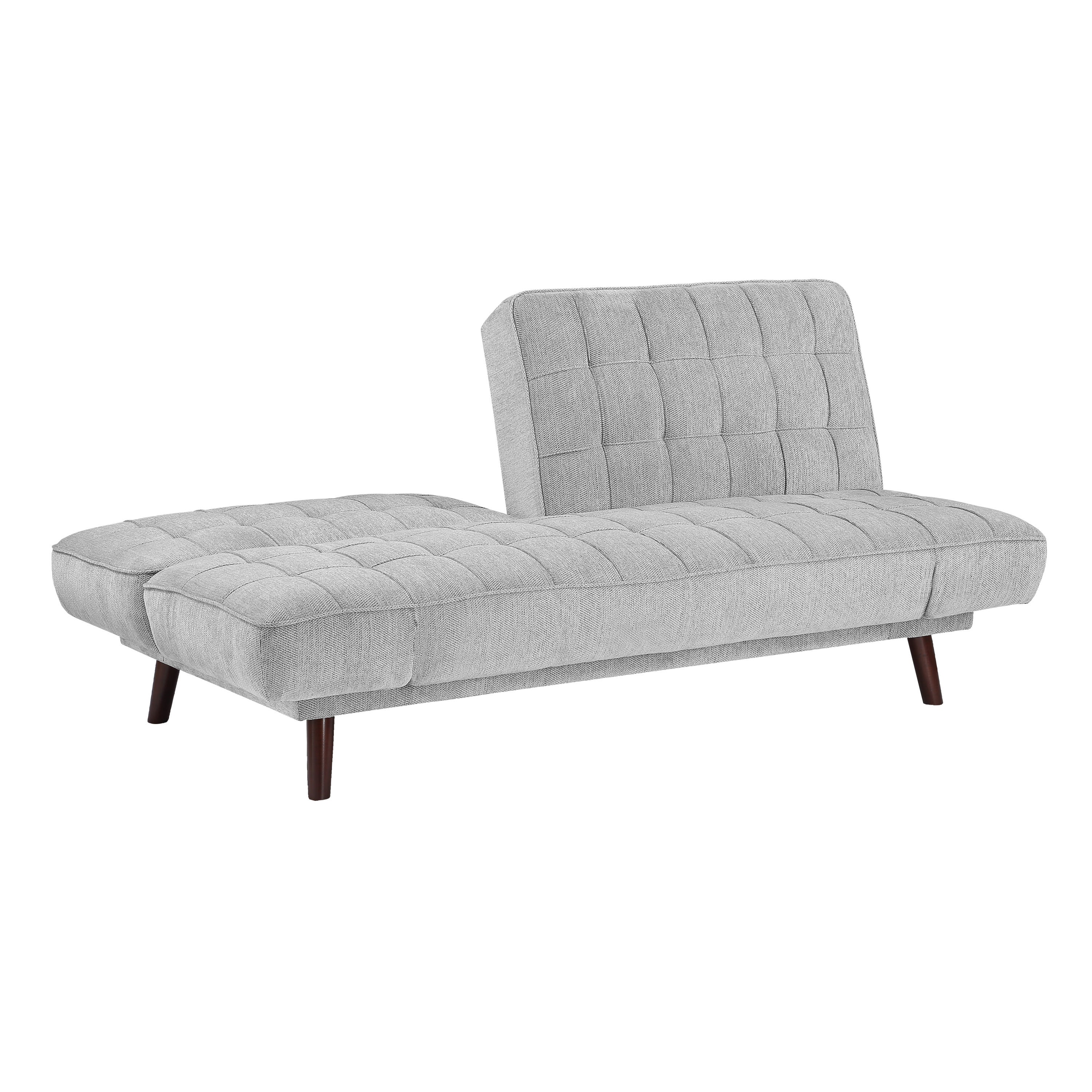 Elegant Three-in-One Lounger Sofa Sleeper Silver-Gray Chenille Fabric Upholstered Attached Cushions Adjustable Arms Casual Living Room Furniture - Atlantic Fine Furniture Inc