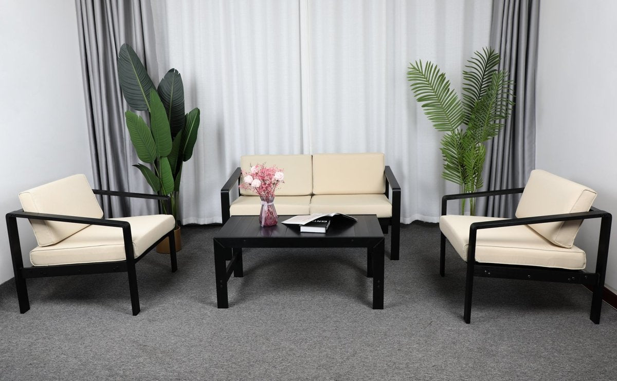 4 piece Outdoor Furniture Set With Outdoor Waterproof Sofa Coffee Table for Restaurant, Outdoor courtyard, Garden, Open-air balcony, Poolside - Atlantic Fine Furniture Inc