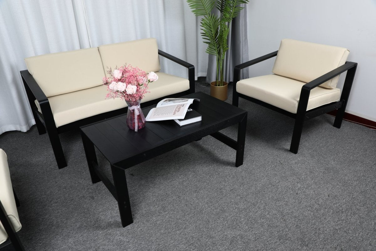 4 piece Outdoor Furniture Set With Outdoor Waterproof Sofa Coffee Table for Restaurant, Outdoor courtyard, Garden, Open-air balcony, Poolside - Atlantic Fine Furniture Inc