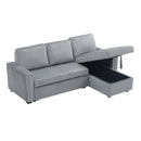 Orisfur. 83" Pull Out Sleeper Sofa Reversible L-Shape 3 Seat Sectional Couch with Storage Chaise for Living Room Furniture Set (Old SKU: SG000408AAA) - Atlantic Fine Furniture Inc