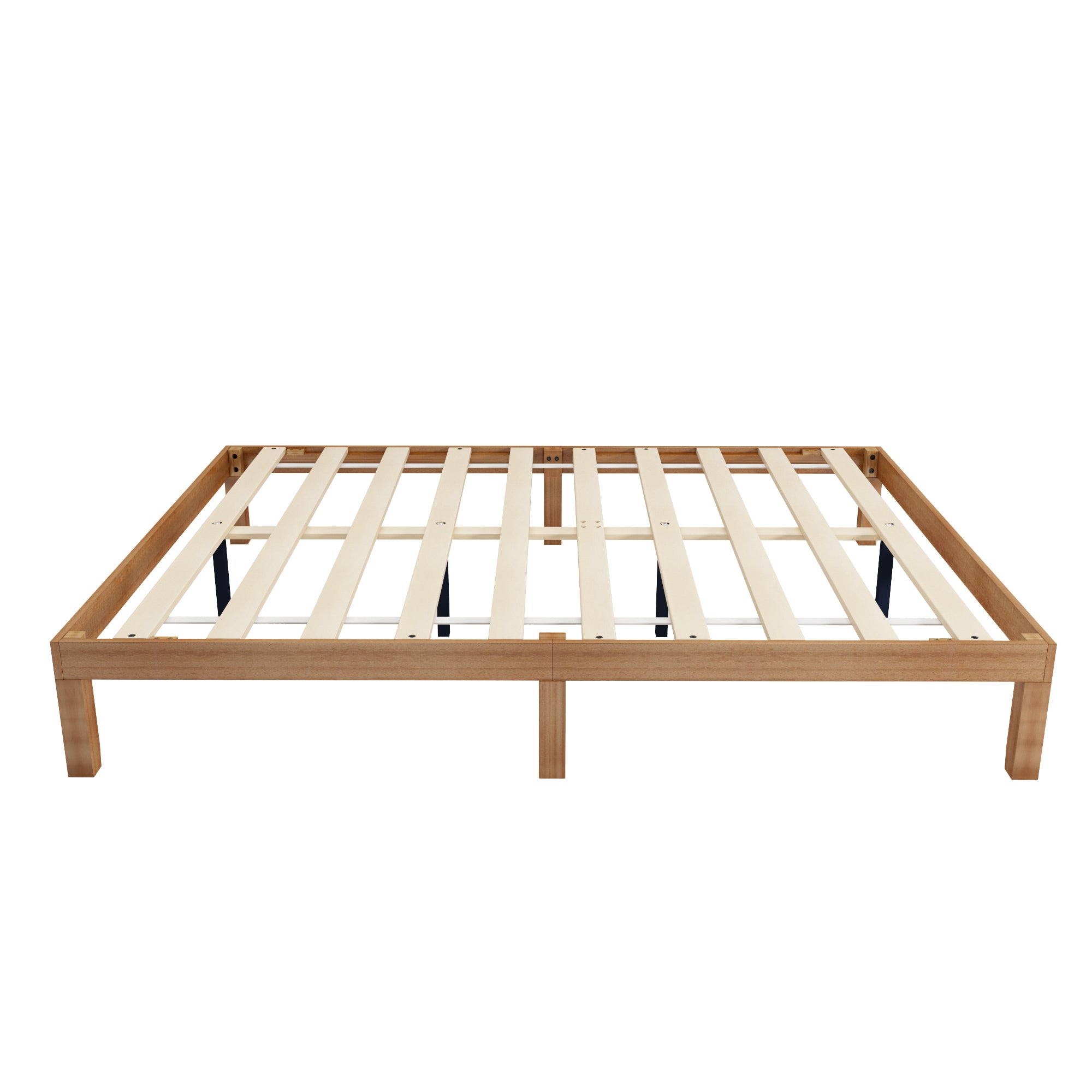 Queen Size Wood Platform Bed Frame,No Box Spring Needed,Strong Wood Slat Support, Easy Assembly - Atlantic Fine Furniture Inc