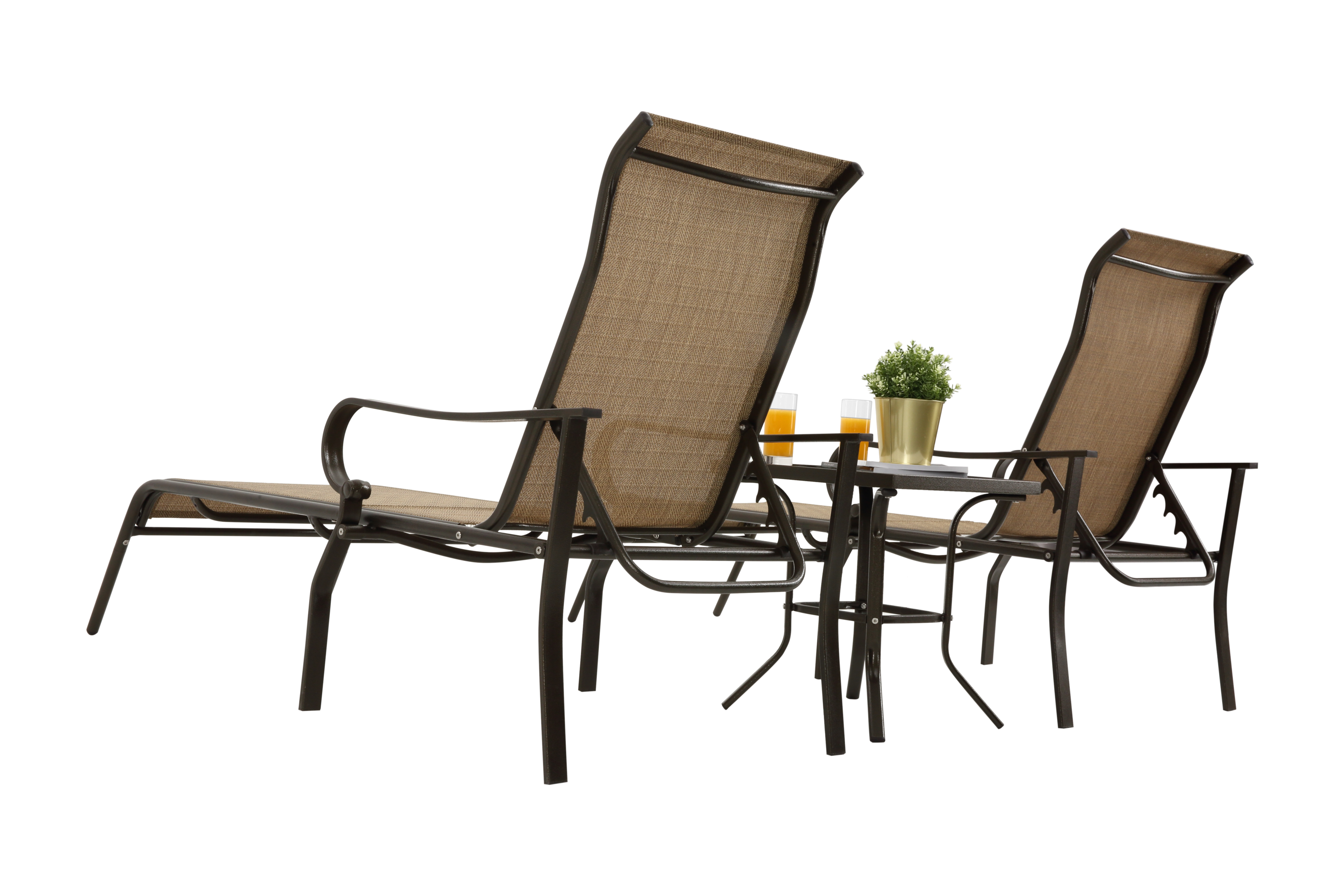 Patio chaise lounges outdoors, poolside chairs with coffee tabel - Atlantic Fine Furniture Inc