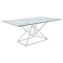 Beaufort - Rectangular Glass Top Dining Table - Chrome - Atlantic Fine Furniture Inc