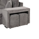 Orisfur. 104" L-Shape 3 Seat Reversible Sectional Couch, Pull Out Sleeper Sofa with Storage Chaise and 2 Stools for Living Room Furniture Set - Atlantic Fine Furniture Inc