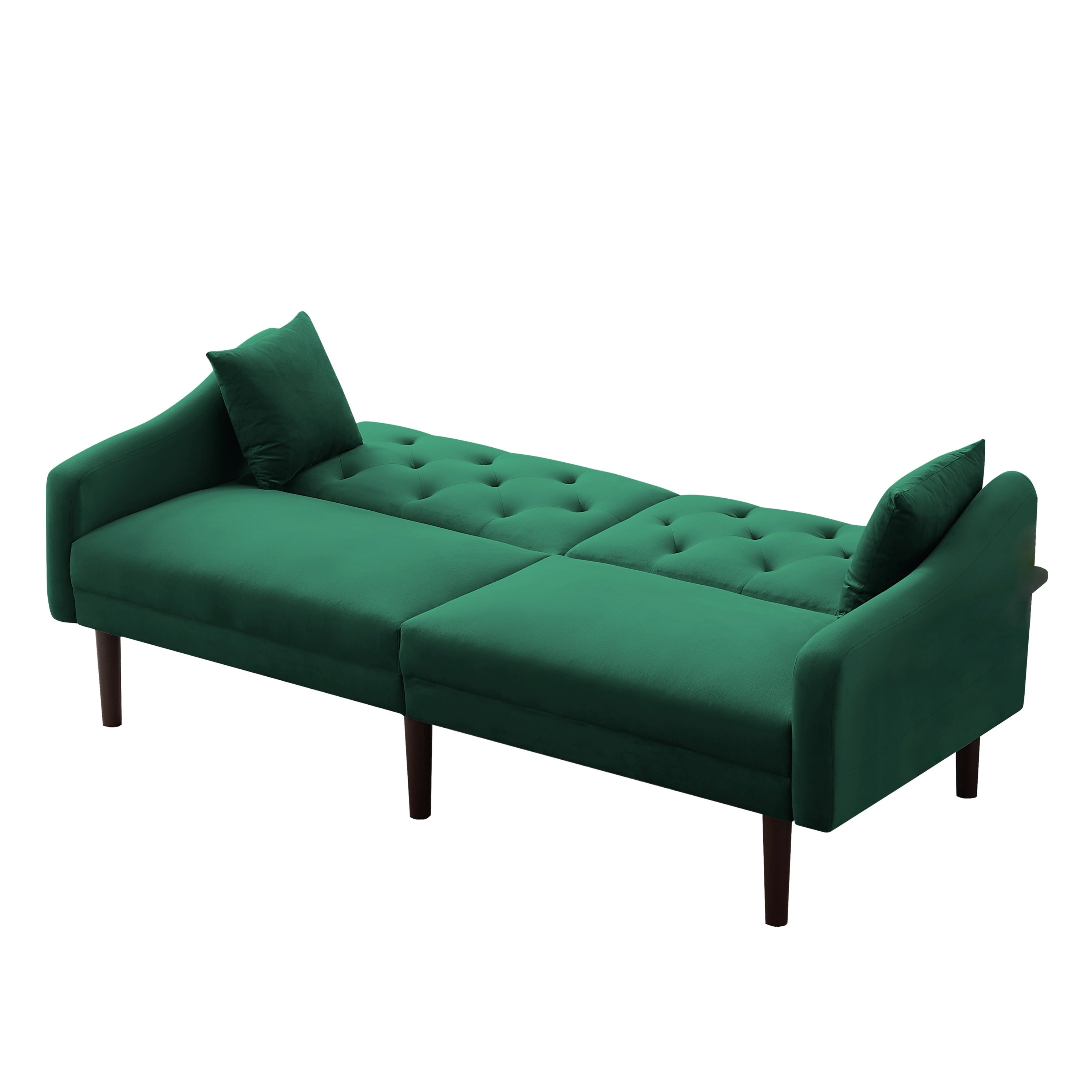 FUTON SOFA SLEEPER Green VELVET WITH 2 PILLOWS(same as W223S00360。Size difference, See Details in page.)***Not available for sale on Walmart*** - Atlantic Fine Furniture Inc