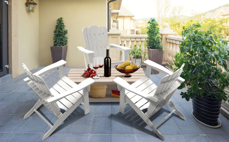 Resistant Adirondack Chair for Patio Deck Garden
Plastic Adirondack Chair, White, 1 piece. - Atlantic Fine Furniture Inc