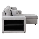 Orisfur. 104" Pull Out Sleeper Sofa Reversible L-Shape 3 Seat Sectional Couch with Storage Chaise and 2 Stools for Living Room Furniture Set - Atlantic Fine Furniture Inc
