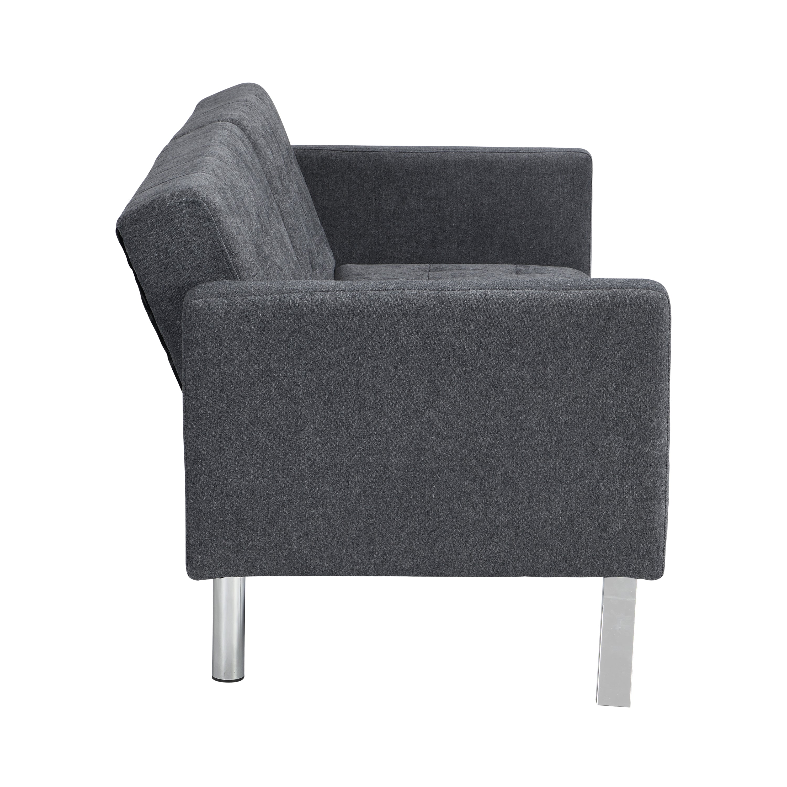 Sofa Bed Convertible Folding Dark Grey Lounge Couch Loveseat Sleeper Sofa Armrests Living Room Bedroom Apartment Reading Room - Atlantic Fine Furniture Inc