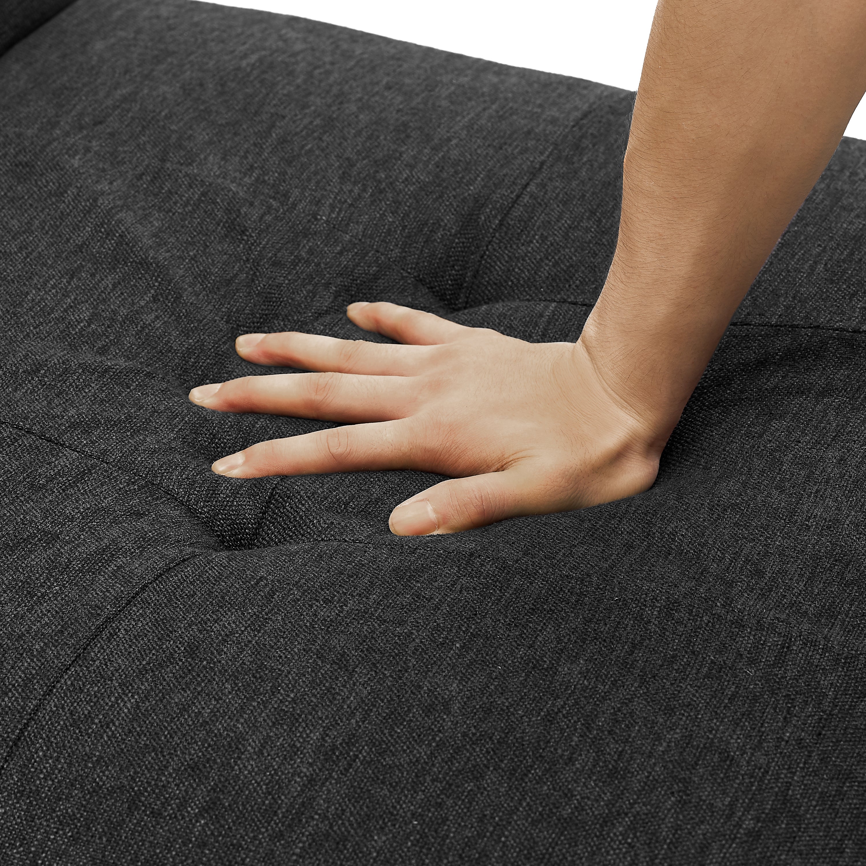 Folding Ottoman Sleeper Sofa Bed, 4 in 1 Function, Work as Ottoman, Chair ,Sofa Bed and Chaise Lounge for Small Space Living, Black (44” x 26” x 33”H) - Atlantic Fine Furniture Inc