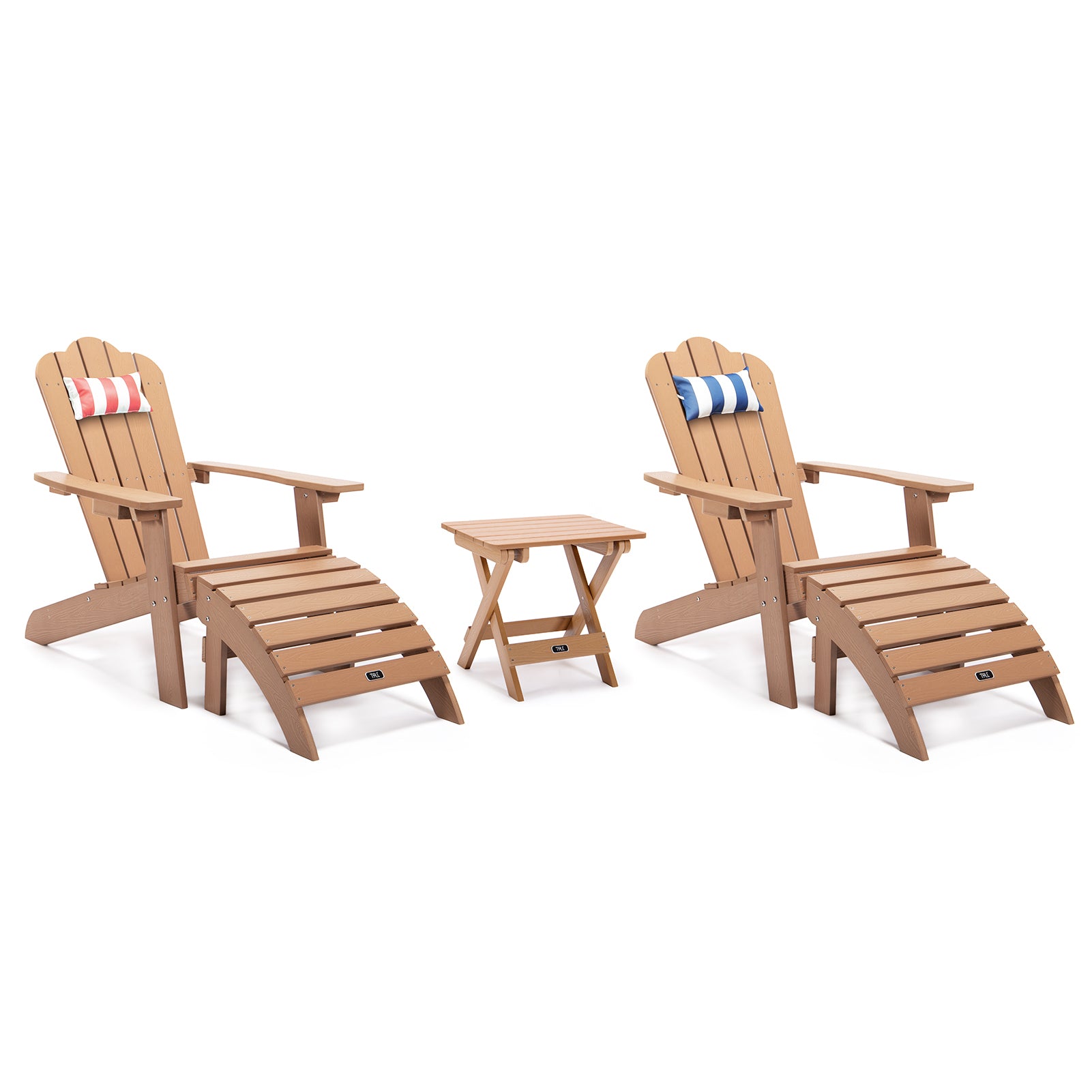 TALE Adirondack Ottoman Footstool All-Weather and Fade-Resistant Plastic Wood for Lawn Outdoor Patio Deck Garden Porch Lawn Furniture Brown - Atlantic Fine Furniture Inc