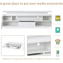 ON-TREND Modern, Stylish Functional TV stand with Color Changing LED Lights, Universal Entertainment Center, High Gloss TV Cabinet for 75+ inch TV, White - Atlantic Fine Furniture Inc