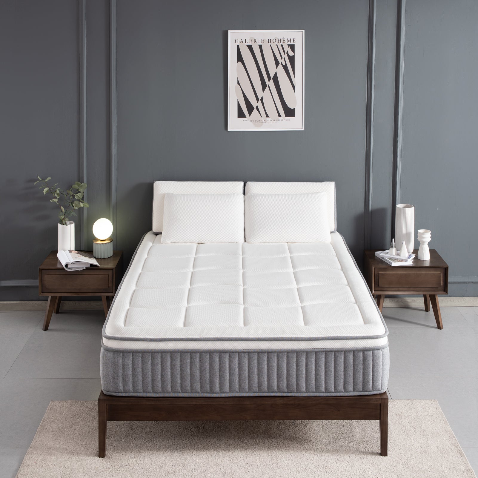 Queen Mattress,12 Inch Euro Top Hybrid Mattress, Gel Memory Foam with Pocket Spring Mattress in a Box for Cool Sleep and Balance Support, Medium Feel Mattress, CertiPUR-US Certified - Atlantic Fine Furniture Inc