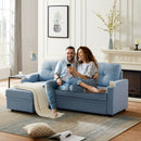Orisfur. 81" Sleeper Sofa Bed Reversible Sectional Couch with Storage Chaise and Two Cup Holders for Living Room Furniture Set - Atlantic Fine Furniture Inc