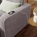 Orisfur. 66" Convertible Sleeper Bed, Adjustable Loveseat Couch with Dual USB Ports for Living Room Space - Atlantic Fine Furniture Inc