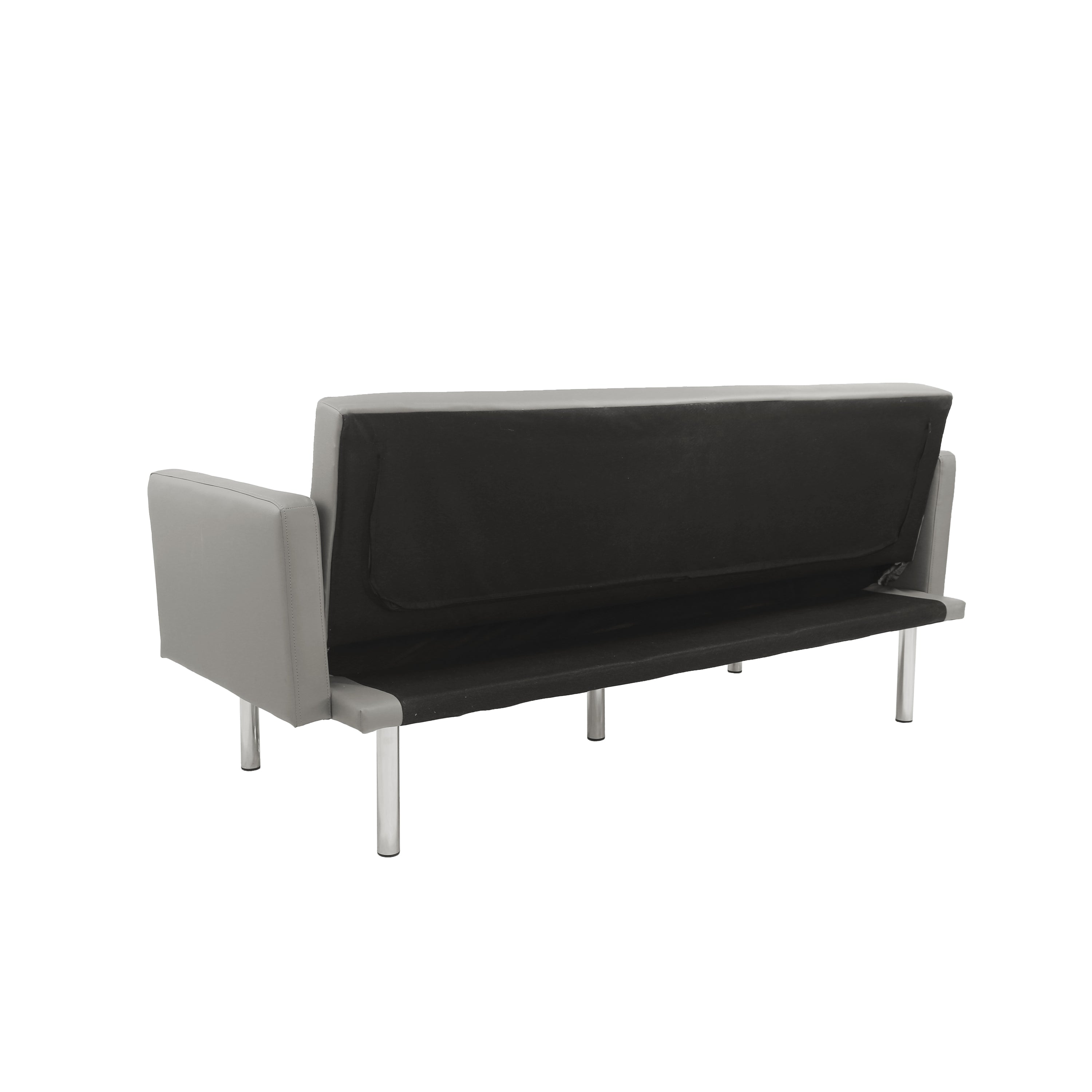 Square arm sleeper sofa GREY PU ***Not available for sale on Walmart*** - Atlantic Fine Furniture Inc
