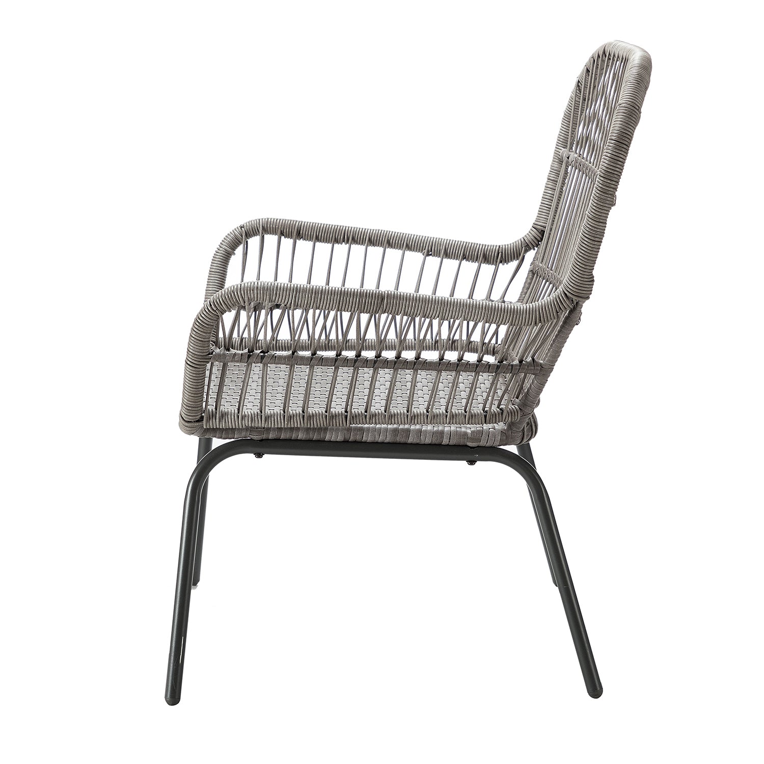 Messina Patio Bistro Set 3 Piece Outdoor Rattan Seating Group with Cushions - Atlantic Fine Furniture Inc