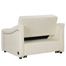Orisfur. 50.6" Convertible Sleeper Bed, Adjustable Sofa Couch with Dual USB Ports for Living Room Space(Cream White) - Atlantic Fine Furniture Inc