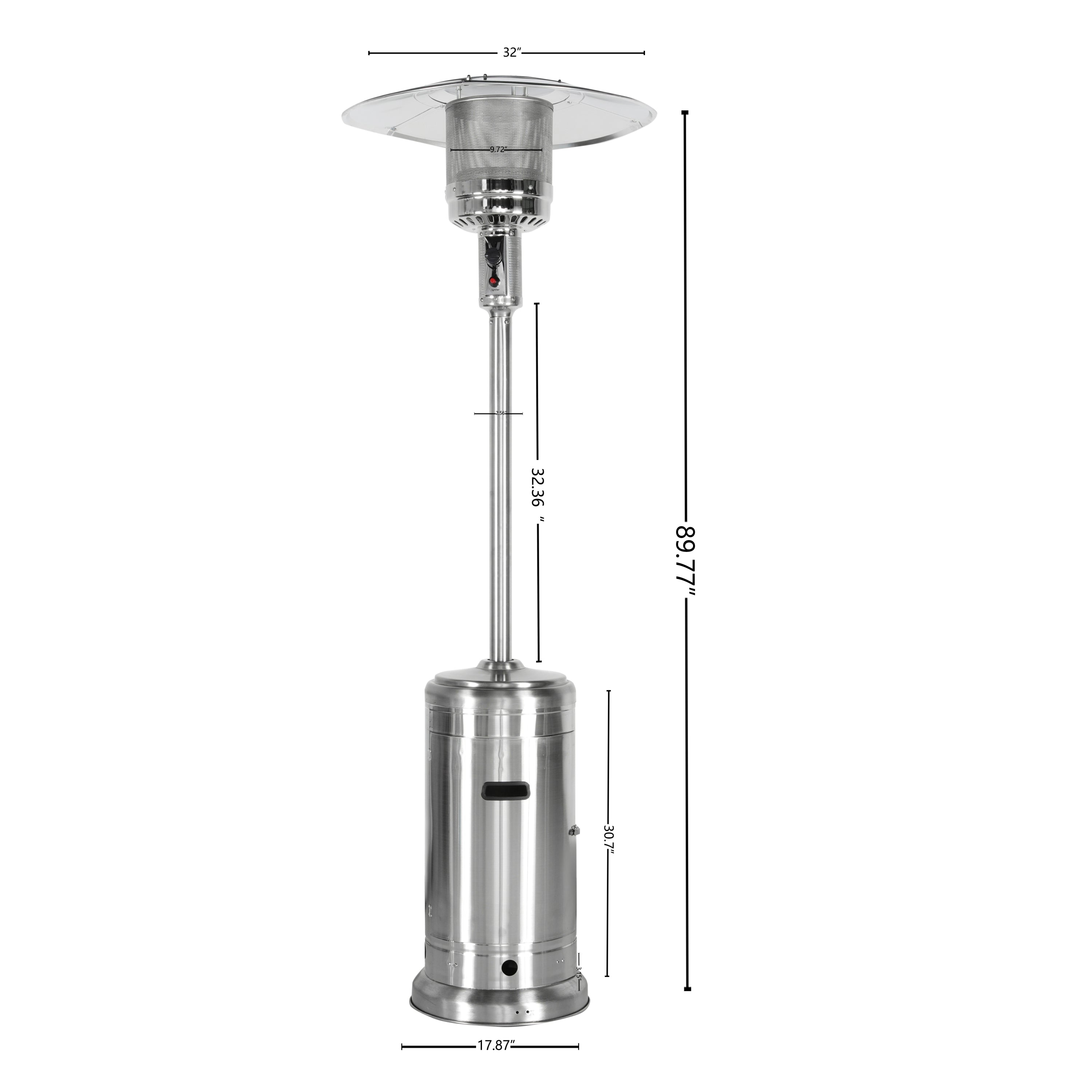 Outdoor Standing Stainless Steel 42,000 BTU Patio Heater - Atlantic Fine Furniture Inc