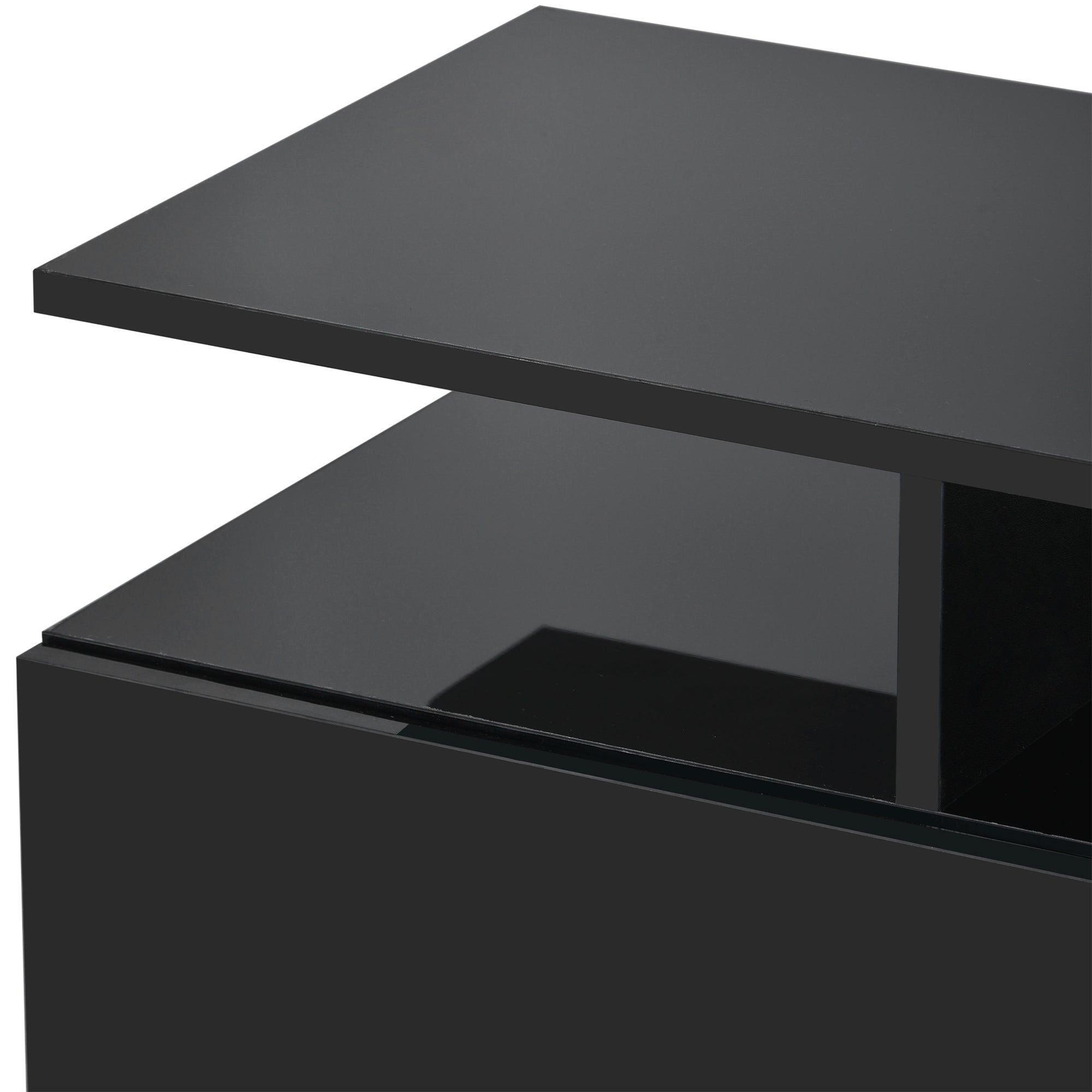 ON-TREND Modern TV Stand for TVs up to 65inches with LED lights, 16 Colors, for Livingroom, Bedroom, Black (OLD SKU: WF280706AAB) - Atlantic Fine Furniture Inc