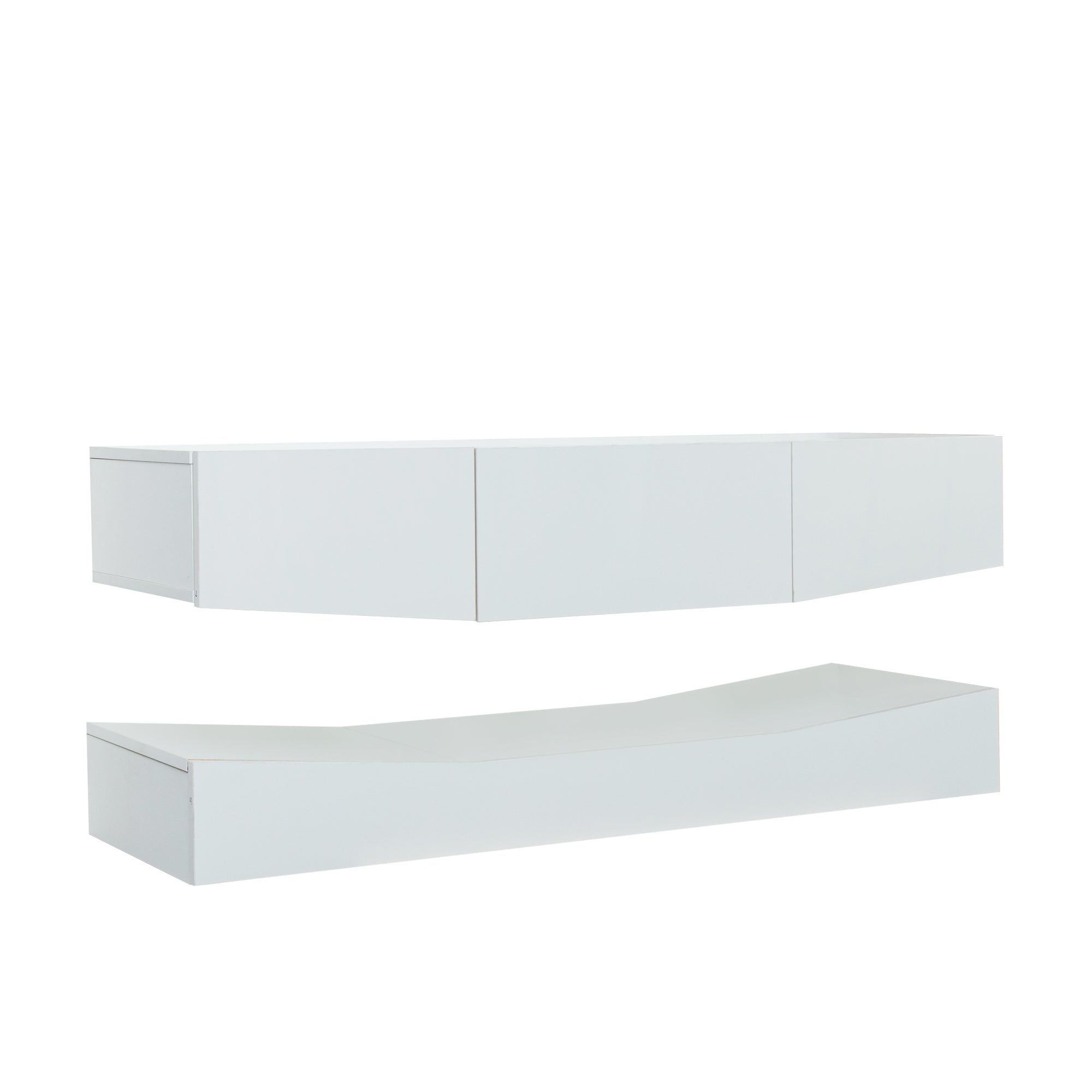 LED TV Stand for 55 inch TV, Modern Entertainment Center with LED Lights, TV & Media Furniture Console for Under TV Living Game Room Bedroom,White - Atlantic Fine Furniture Inc