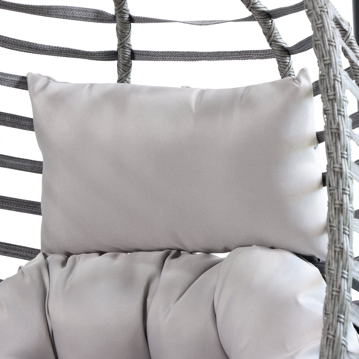 Rattan Weather Resistant Foldable Hanging Hammock Egg Chair with Stand for Patio - Atlantic Fine Furniture Inc