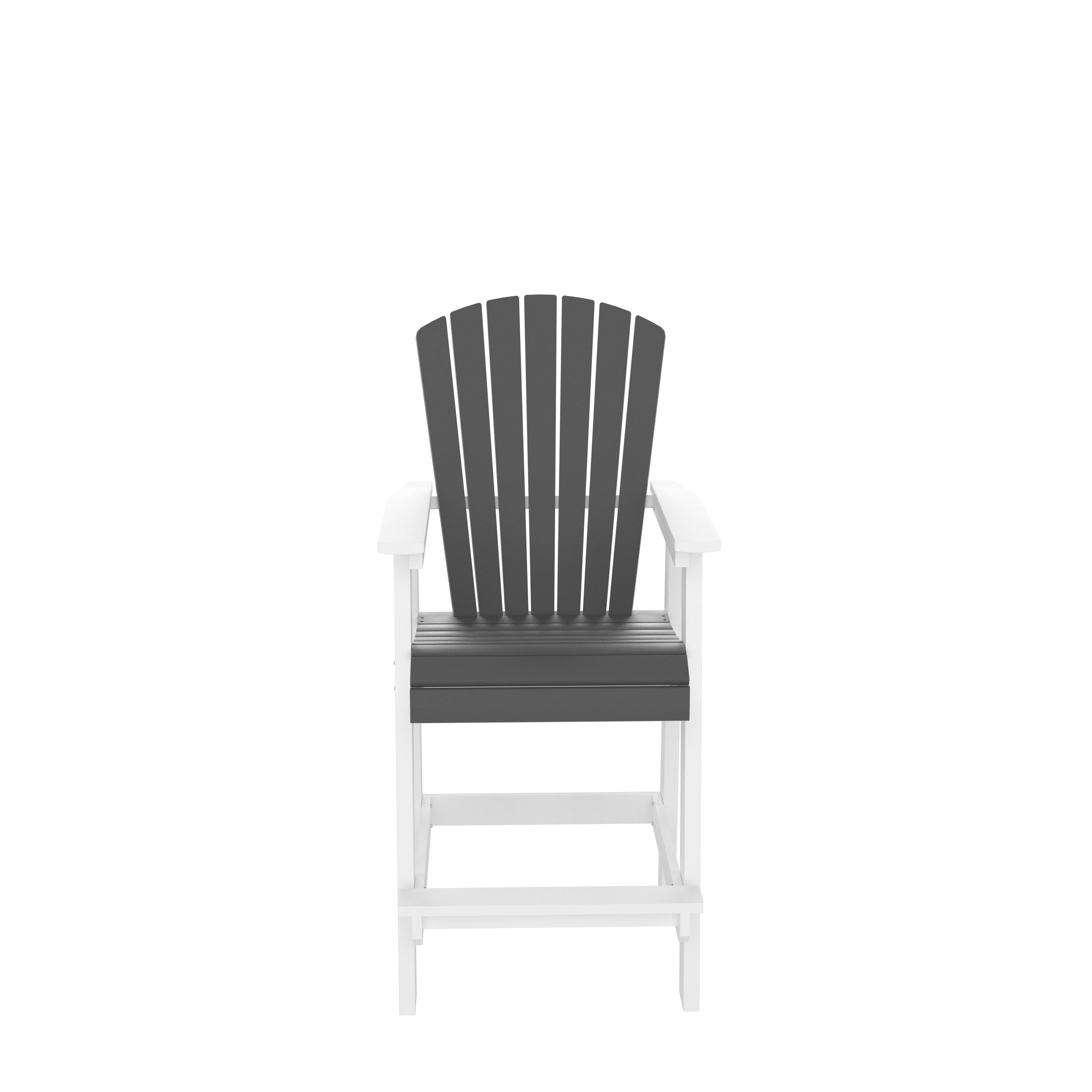 HDPE Bar Chair, White + Gray, Set of 2 - Atlantic Fine Furniture Inc
