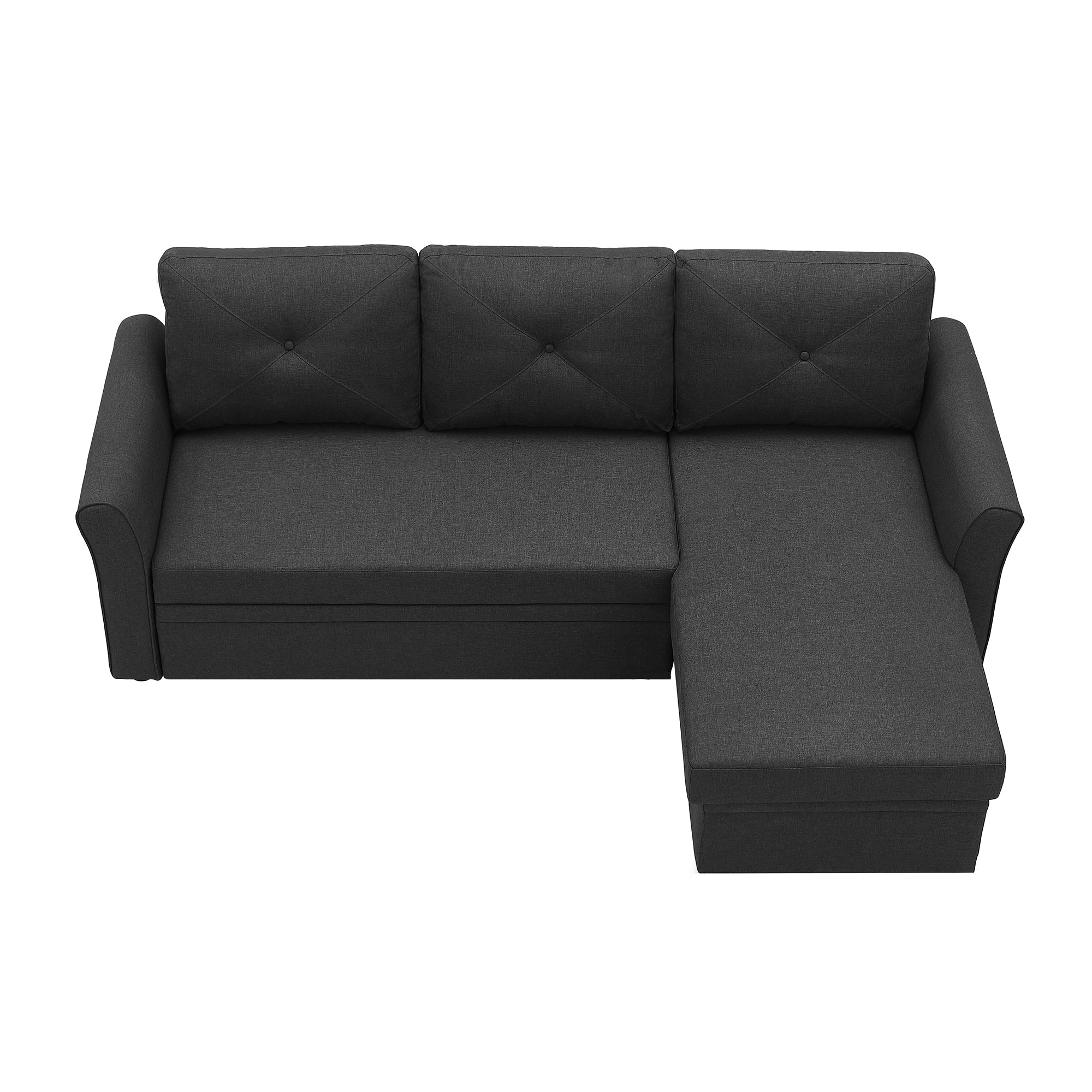 Orisfur. 83" Pull Out Sleeper Sofa Reversible L-Shape 3 Seat Sectional Couch with Storage for Living Room Furniture Set - Atlantic Fine Furniture Inc