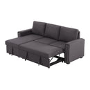 Orisfur. 83" Pull Out Sleeper Sofa Reversible L-Shape 3 Seat Sectional Couch with Storage Chaise for Living Room Furniture Set - Atlantic Fine Furniture Inc