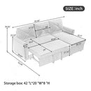 Orisfur. 83" Pull Out Sleeper Sofa Reversible L-Shape 3 Seat Sectional Couch with Storage for Living Room Furniture Set - Atlantic Fine Furniture Inc