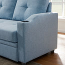 Orisfur. 81" Sleeper Sofa Bed Reversible Sectional Couch with Storage Chaise and Two Cup Holders for Living Room Furniture Set - Atlantic Fine Furniture Inc