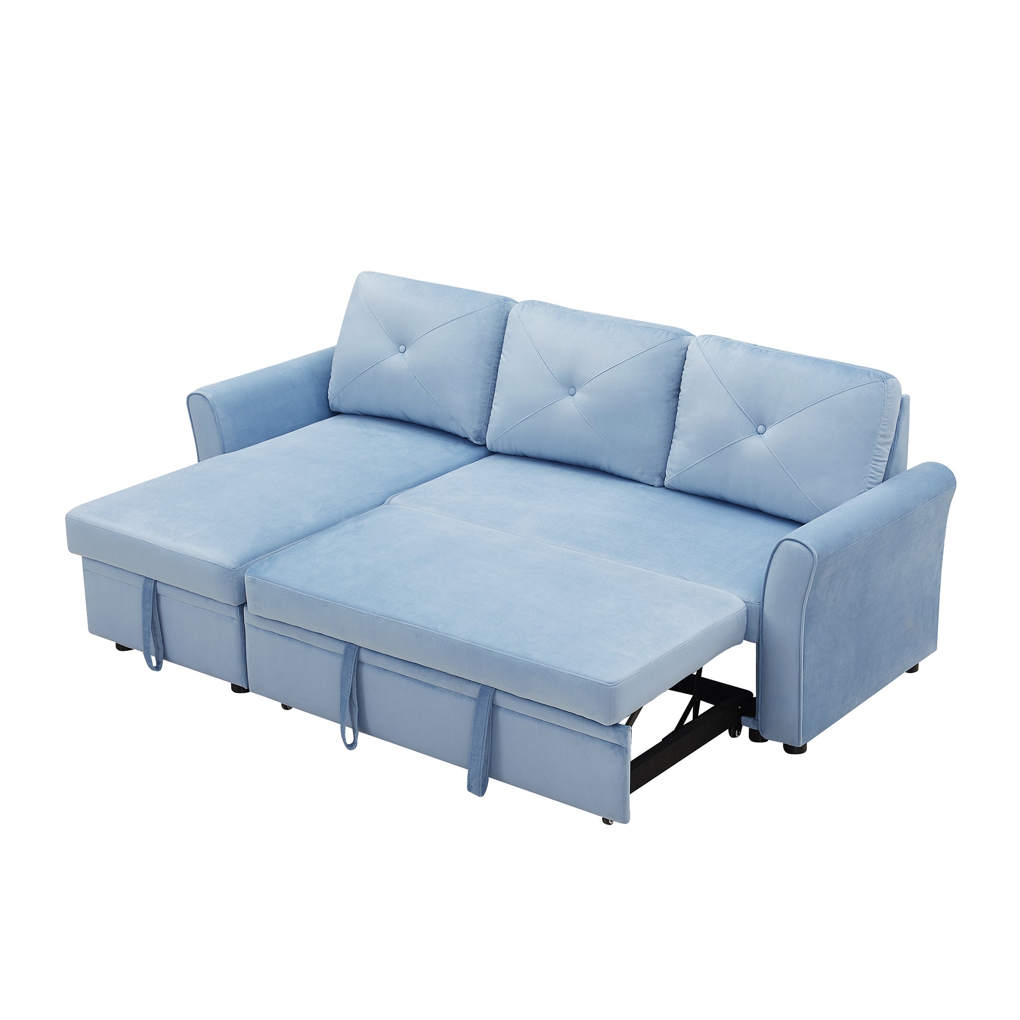 Orisfur. 83" Pull Out Sleeper Sofa Reversible L-Shape 3 Seat Sectional Couch with Storage for Living Room Furniture Set - Atlantic Fine Furniture Inc
