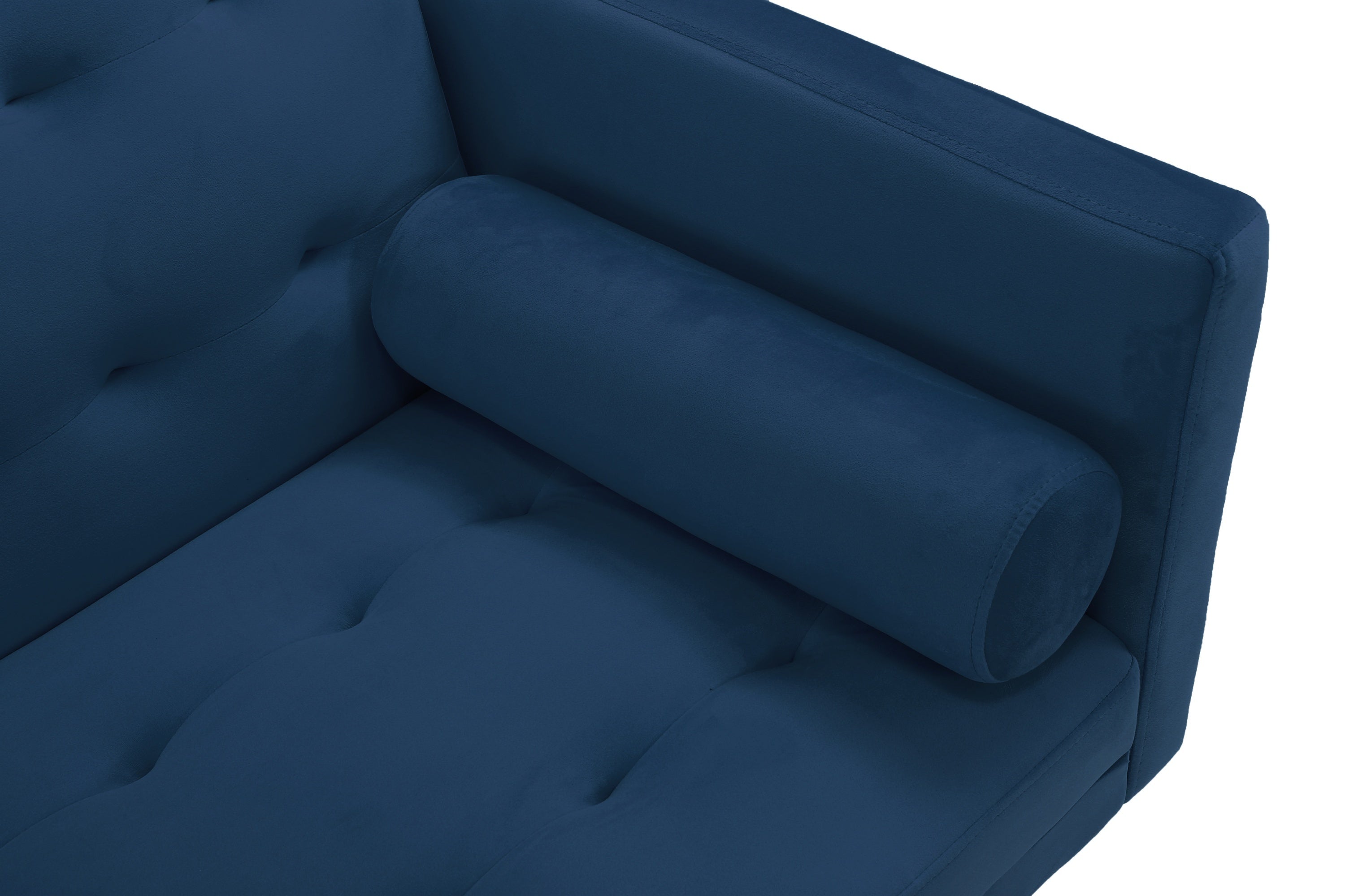 Square arm sleeper sofa Navy Blue Velvet ***Not available for sale on Walmart*** - Atlantic Fine Furniture Inc