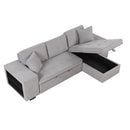Orisfur. 104" Pull Out Sleeper Sofa Reversible L-Shape 3 Seat Sectional Couch with Storage Chaise and 2 Stools for Living Room Furniture Set - Atlantic Fine Furniture Inc