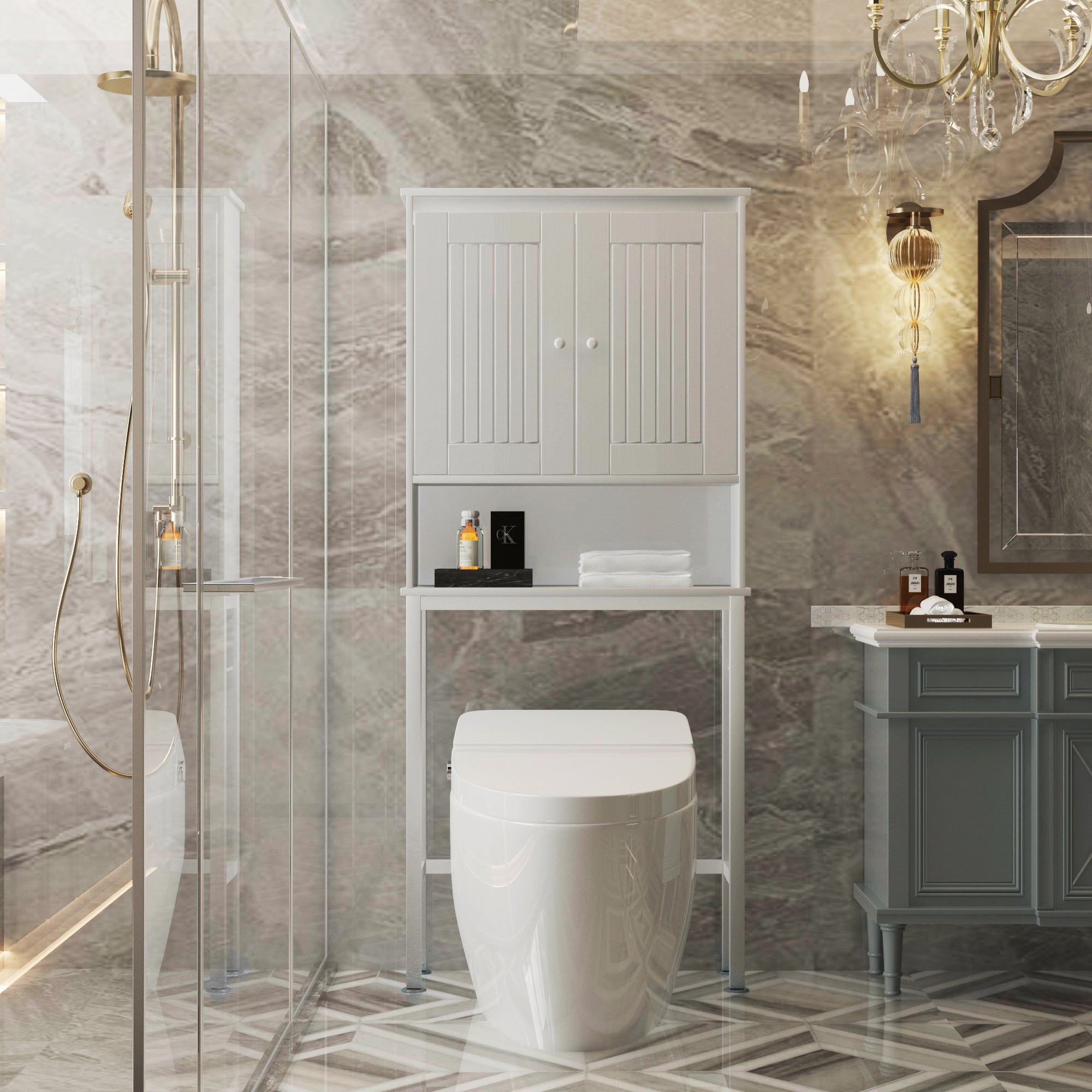 Toilet shelf floor - to - floor toilet toilet accepts floor - to - floor shelf high - grade modern storage cabinet - Atlantic Fine Furniture Inc