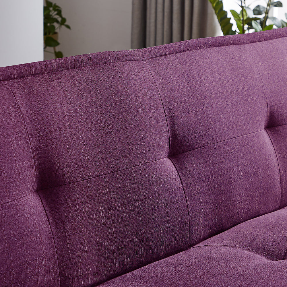 Modern Fabric Futon Sofa Bed , Convertible Folding Futon Sofa Bed Sleeper for Home Living Room .(Purple) - Atlantic Fine Furniture Inc