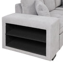 Orisfur. 104" Pull Out Sleeper Sofa Reversible L-Shape 3 Seat Sectional Couch with Storage Chaise and 2 Stools for Living Room Furniture Set - Atlantic Fine Furniture Inc