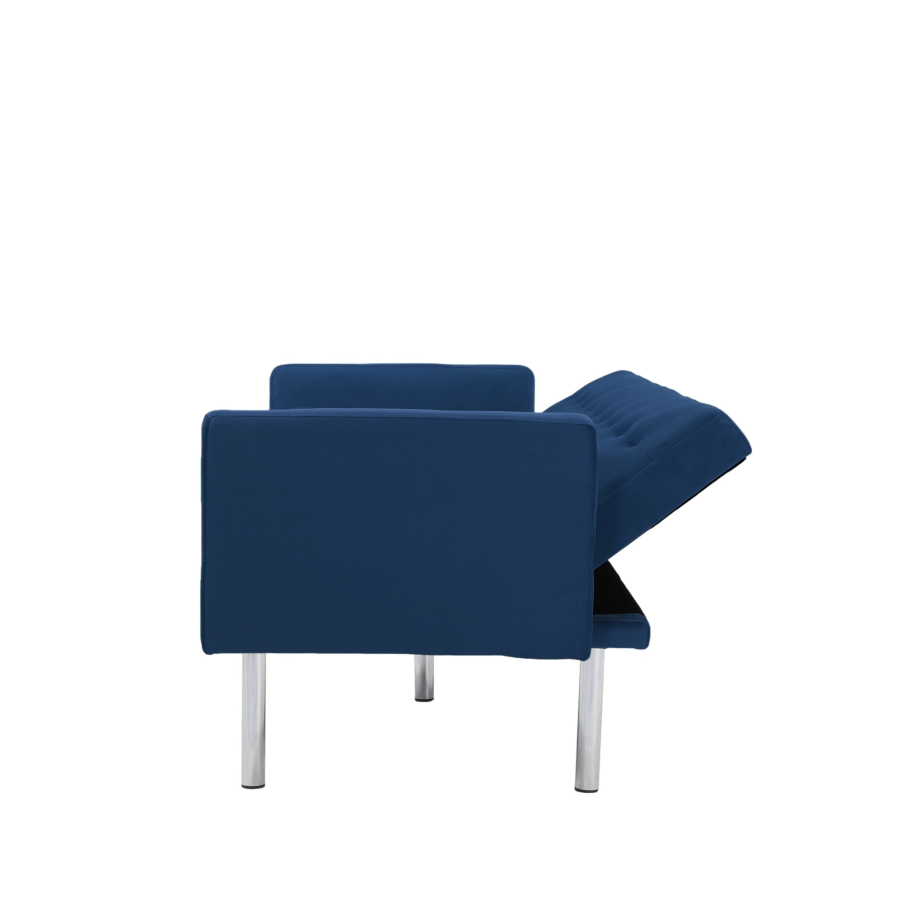 Square arm sleeper sofa Navy Blue Velvet ***Not available for sale on Walmart*** - Atlantic Fine Furniture Inc