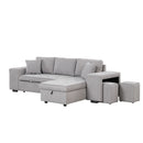 Orisfur. 104" Pull Out Sleeper Sofa Reversible L-Shape 3 Seat Sectional Couch with Storage Chaise and 2 Stools for Living Room Furniture Set - Atlantic Fine Furniture Inc