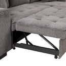 Orisfur. 104" L-Shape 3 Seat Reversible Sectional Couch, Pull Out Sleeper Sofa with Storage Chaise and 2 Stools for Living Room Furniture Set - Atlantic Fine Furniture Inc
