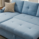 Orisfur. 81" Sleeper Sofa Bed Reversible Sectional Couch with Storage Chaise and Two Cup Holders for Living Room Furniture Set - Atlantic Fine Furniture Inc