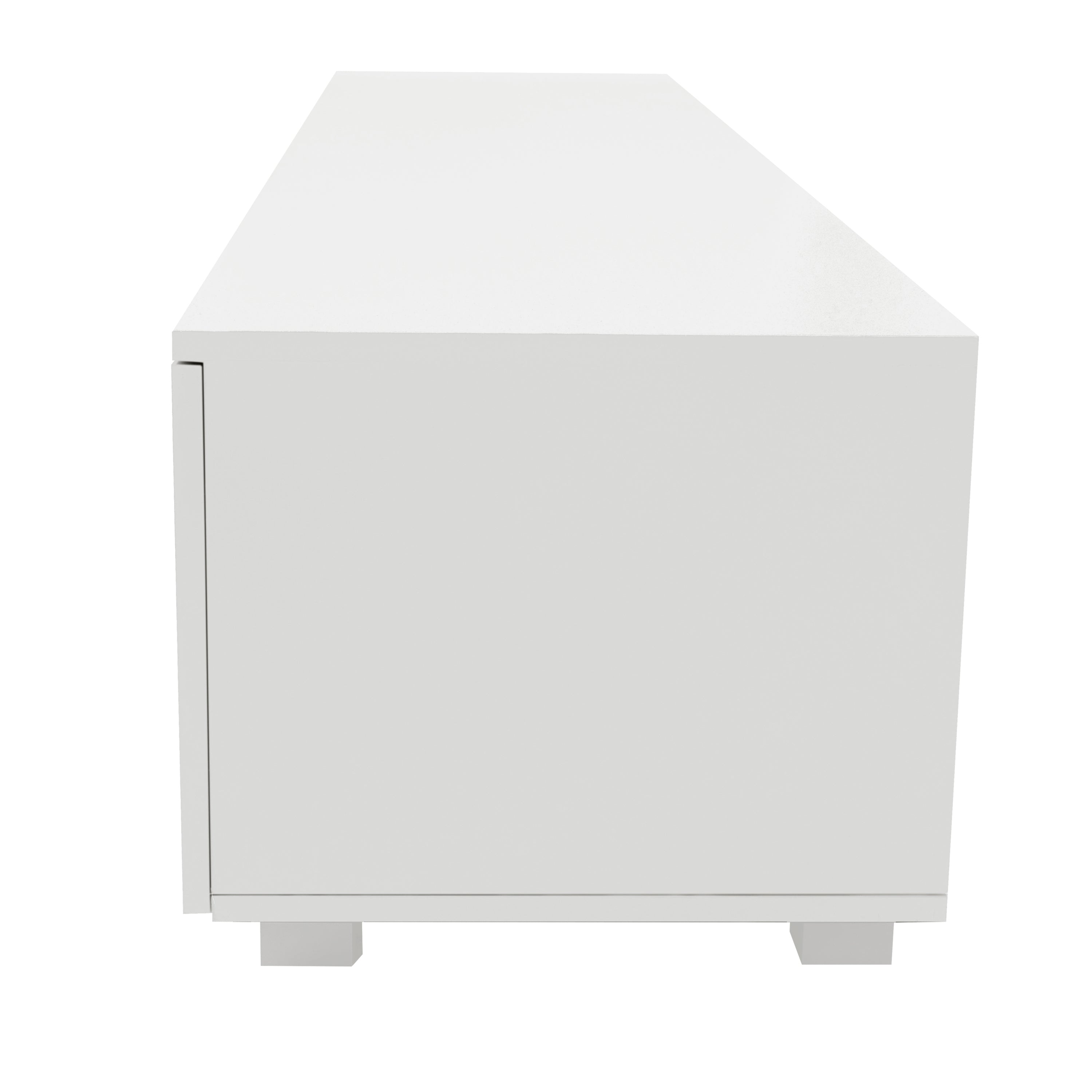 White TV Stand for 70 Inch TV Stands, Media Console Entertainment Center Television Table, 2 Storage Cabinet with Open Shelves for Living Room Bedroom - Atlantic Fine Furniture Inc