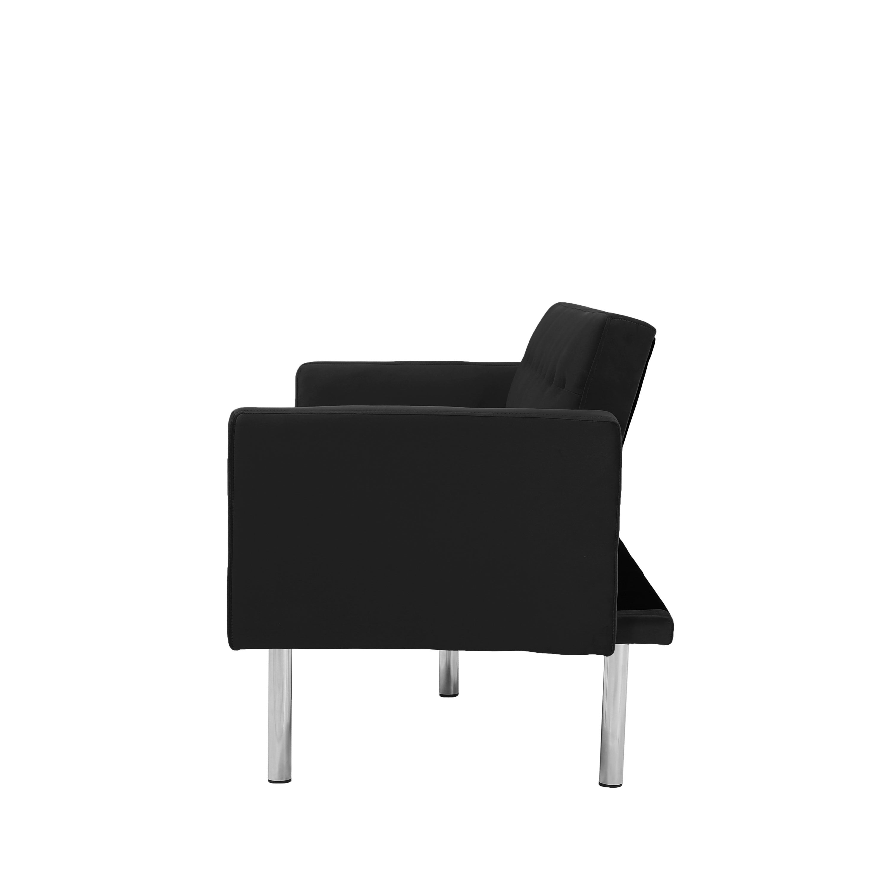 Square arm sleeper sofa Black VELVET ***Not available for sale on Walmart*** - Atlantic Fine Furniture Inc