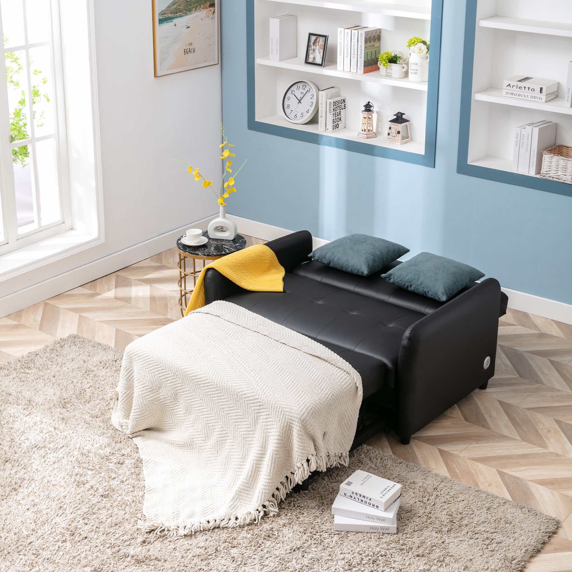 Orisfur. 51" Convertible Sleeper Bed, Adjustable Oversized Armchair with Dual USB Ports for Small Space - Atlantic Fine Furniture Inc