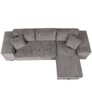 Orisfur. 104" L-Shape 3 Seat Reversible Sectional Couch, Pull Out Sleeper Sofa with Storage Chaise and 2 Stools for Living Room Furniture Set - Atlantic Fine Furniture Inc