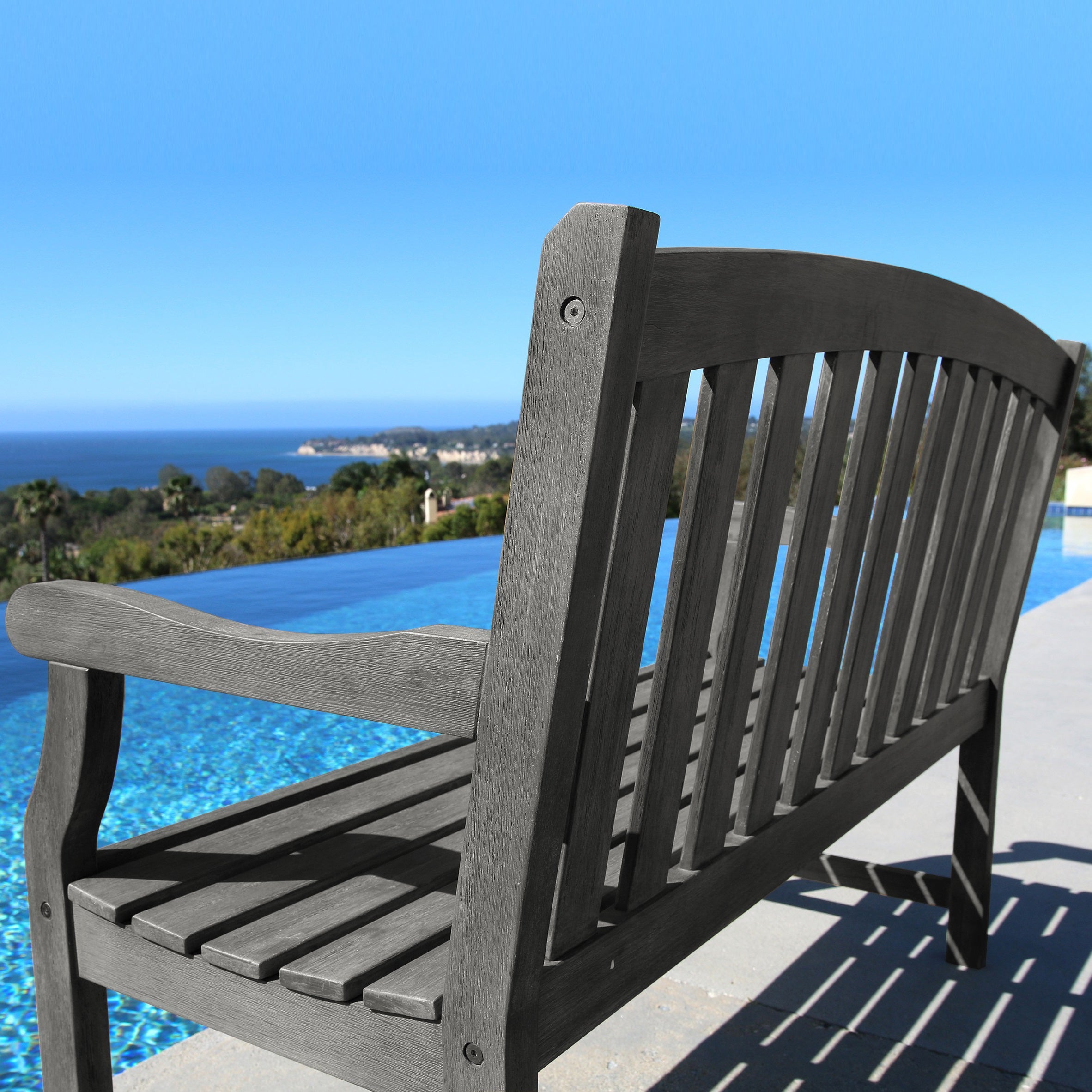 Renaissance Outdoor Patio 4-foot Hand-scraped Wood Garden Bench - Atlantic Fine Furniture Inc